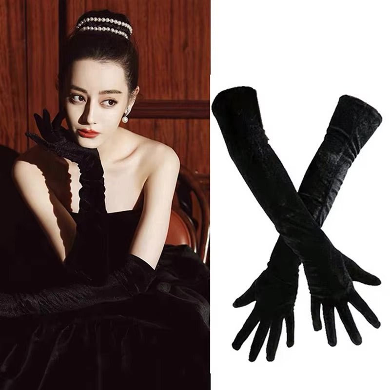 Années 50 Gants Longs Velours Glamour - Ma Penderie Vintage