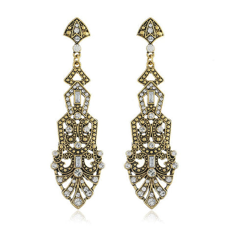 Années 20 Boucles d'Oreilles Chandelier Art Déco - Ma Penderie Vintage