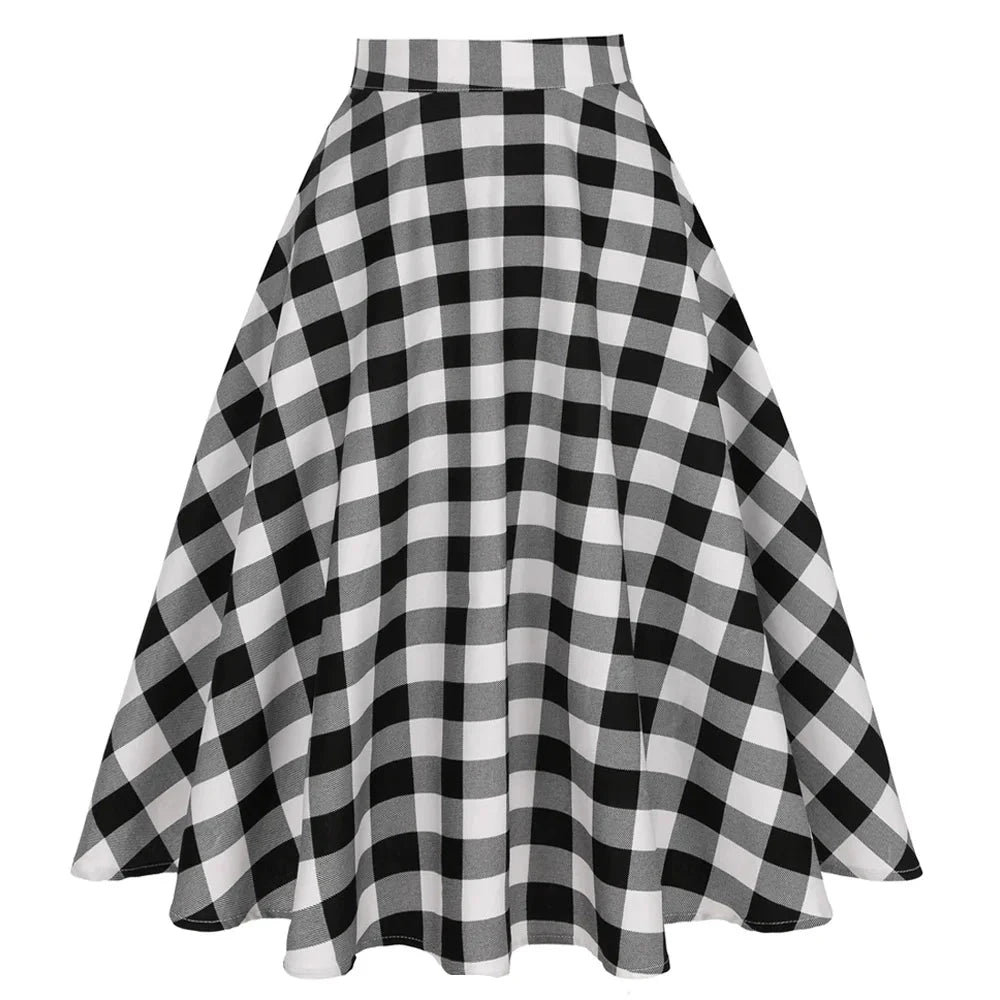 Années 60 Jupe Midi Coton Vichy Rétro - Ma Penderie Vintage