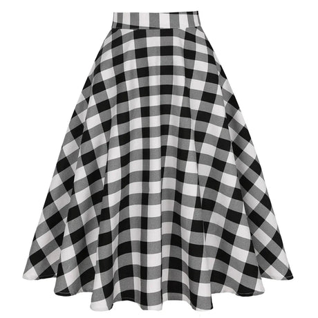 Années 60 Jupe Midi Coton Vichy Rétro - Ma Penderie Vintage