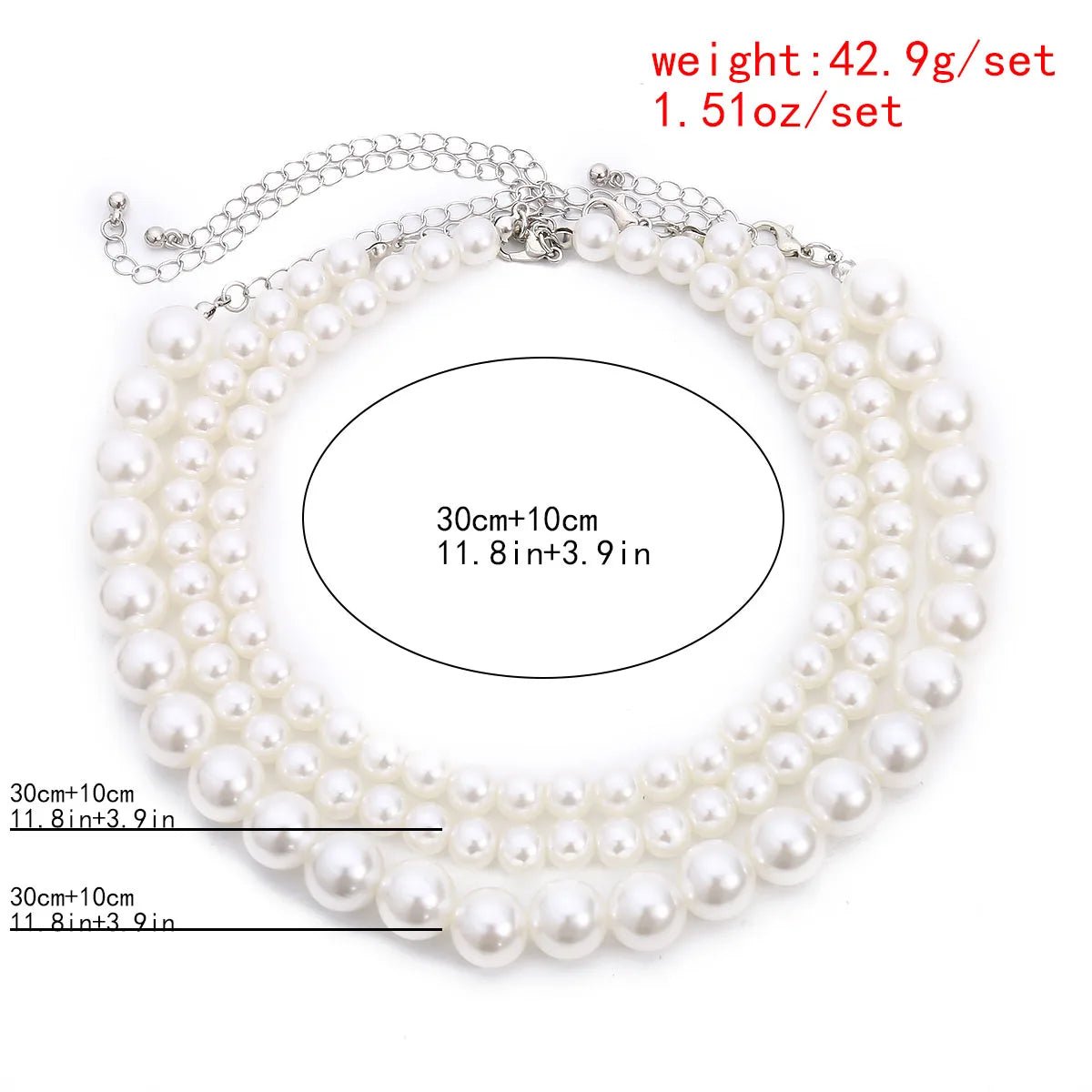 Années 50 Collier Vintage Trois Rangs de Perles - Ma Penderie Vintage