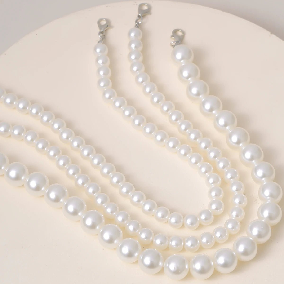 Années 50 Collier Vintage Trois Rangs de Perles - Ma Penderie Vintage