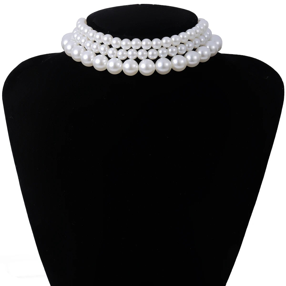 Années 50 Collier Vintage Trois Rangs de Perles - Ma Penderie Vintage