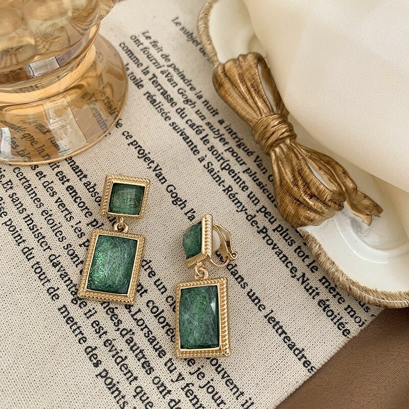 Années 30 Boucles d'Oreilles Résine Art Déco - Ma Penderie Vintage