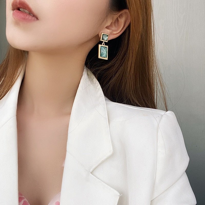 Années 30 Boucles d'Oreilles Résine Art Déco - Ma Penderie Vintage