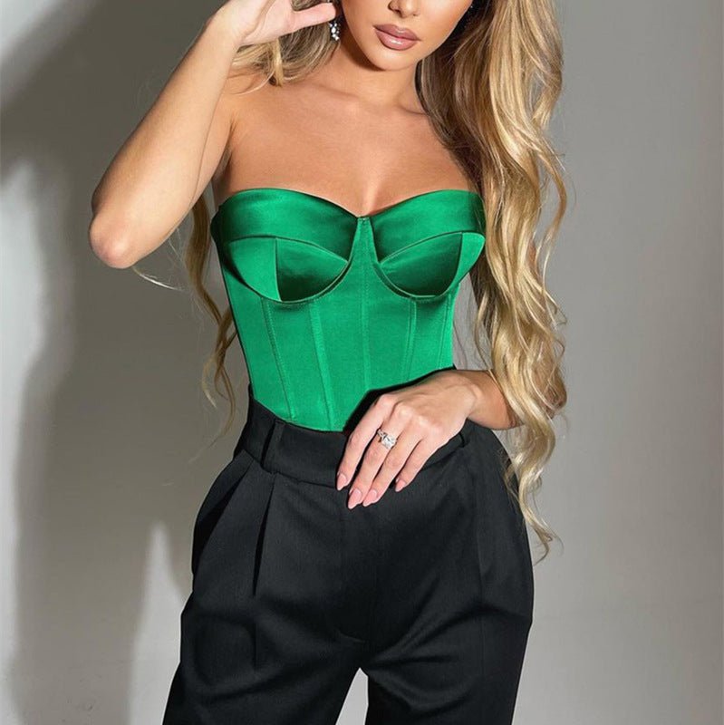 Années 80 Bustier De Soirée Satin Pin Up - Ma Penderie Vintage