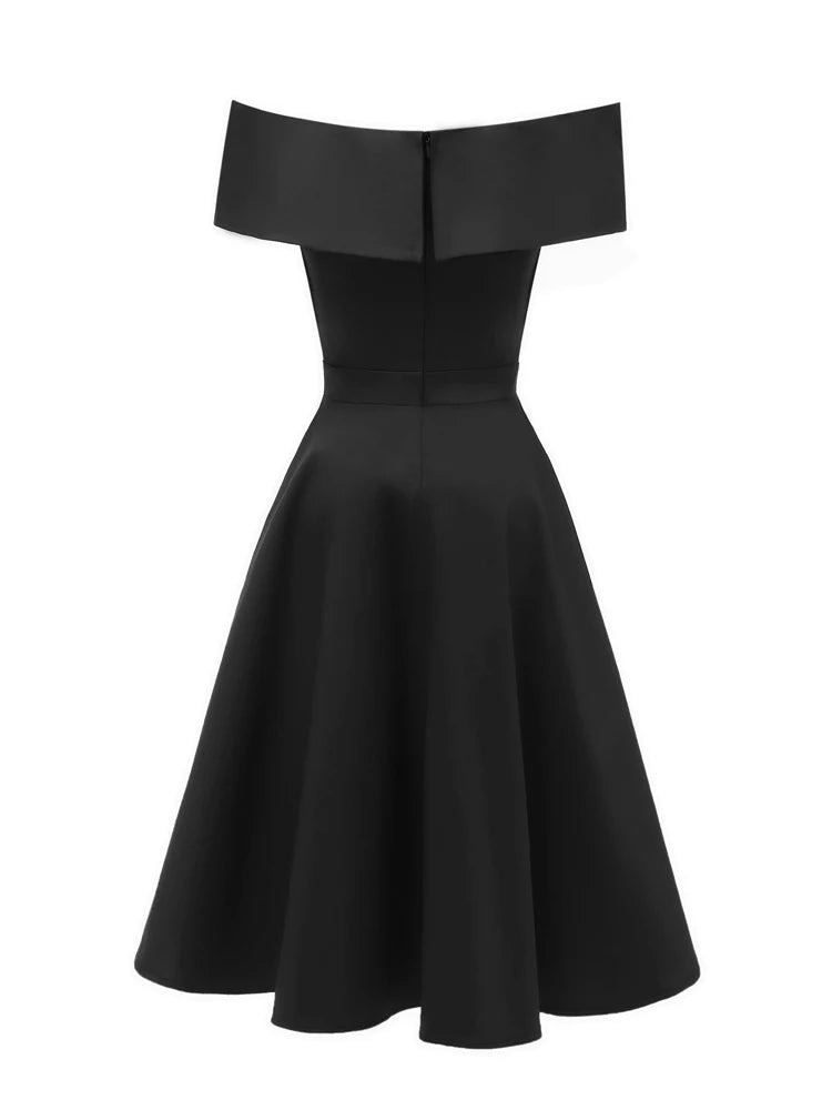 Années 50 Robe Épaules Tombantes Vintage Glamour - Ma Penderie Vintage