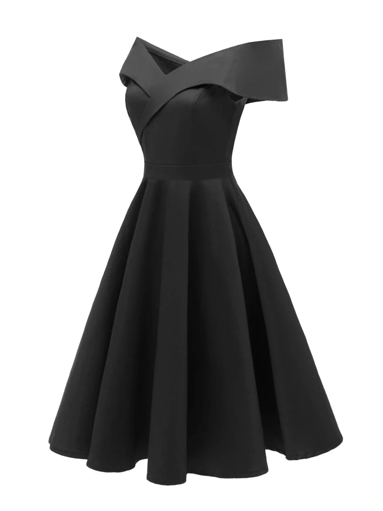 Années 50 Robe Épaules Tombantes Vintage Glamour - Ma Penderie Vintage