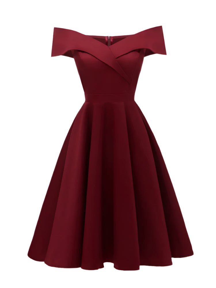 Années 50 Robe Épaules Tombantes Vintage Glamour - Ma Penderie Vintage