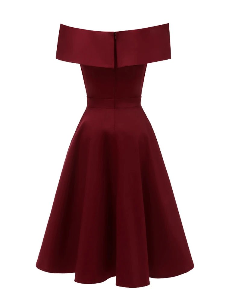 Années 50 Robe Épaules Tombantes Vintage Glamour - Ma Penderie Vintage