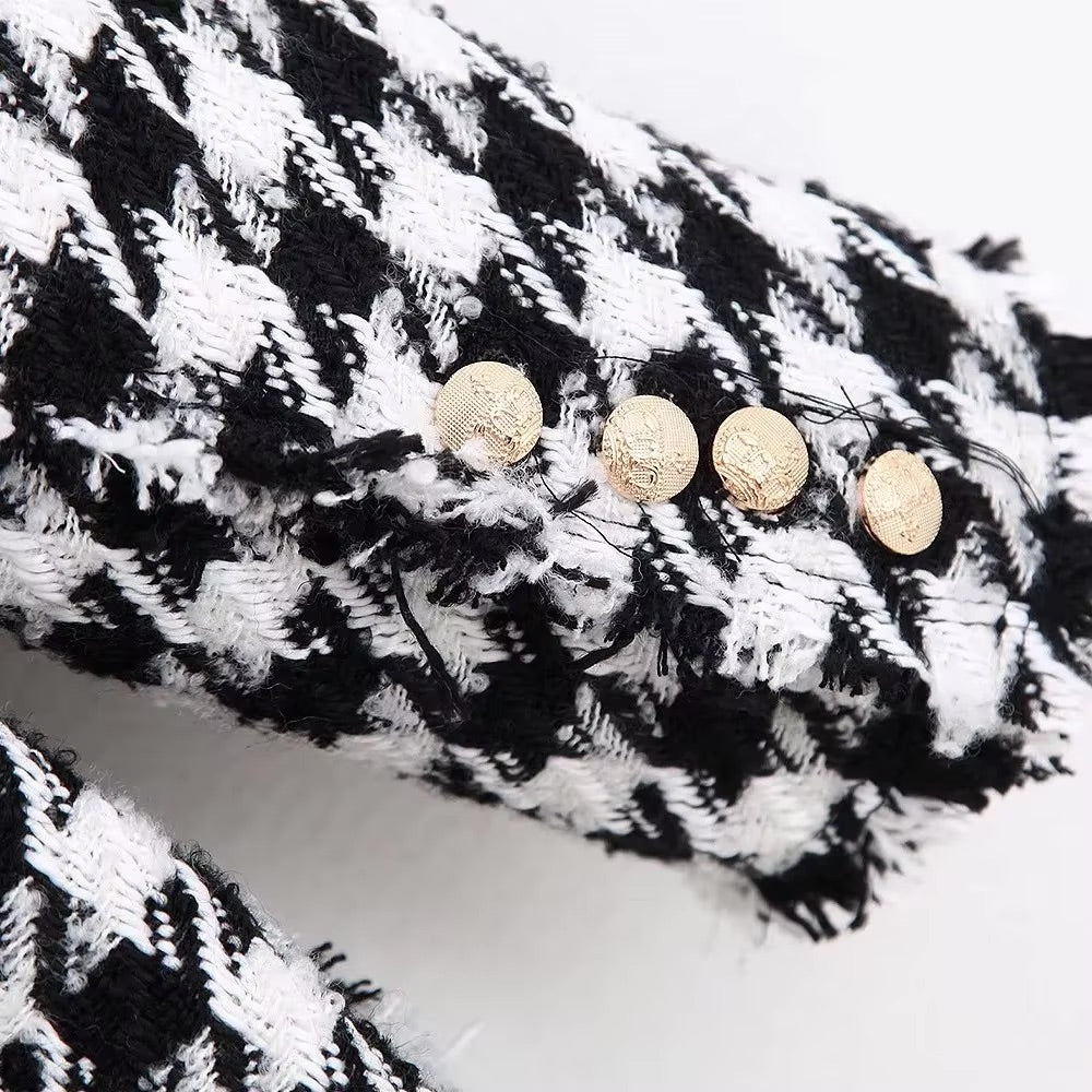 Années 70 Blazer Pied - de - poule Vintage Glamour - Ma Penderie Vintage