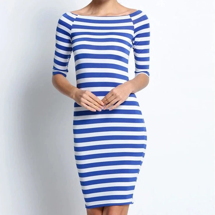 Années 60 Robe Crayon Marinière Rétro Bardot - Ma Penderie Vintage