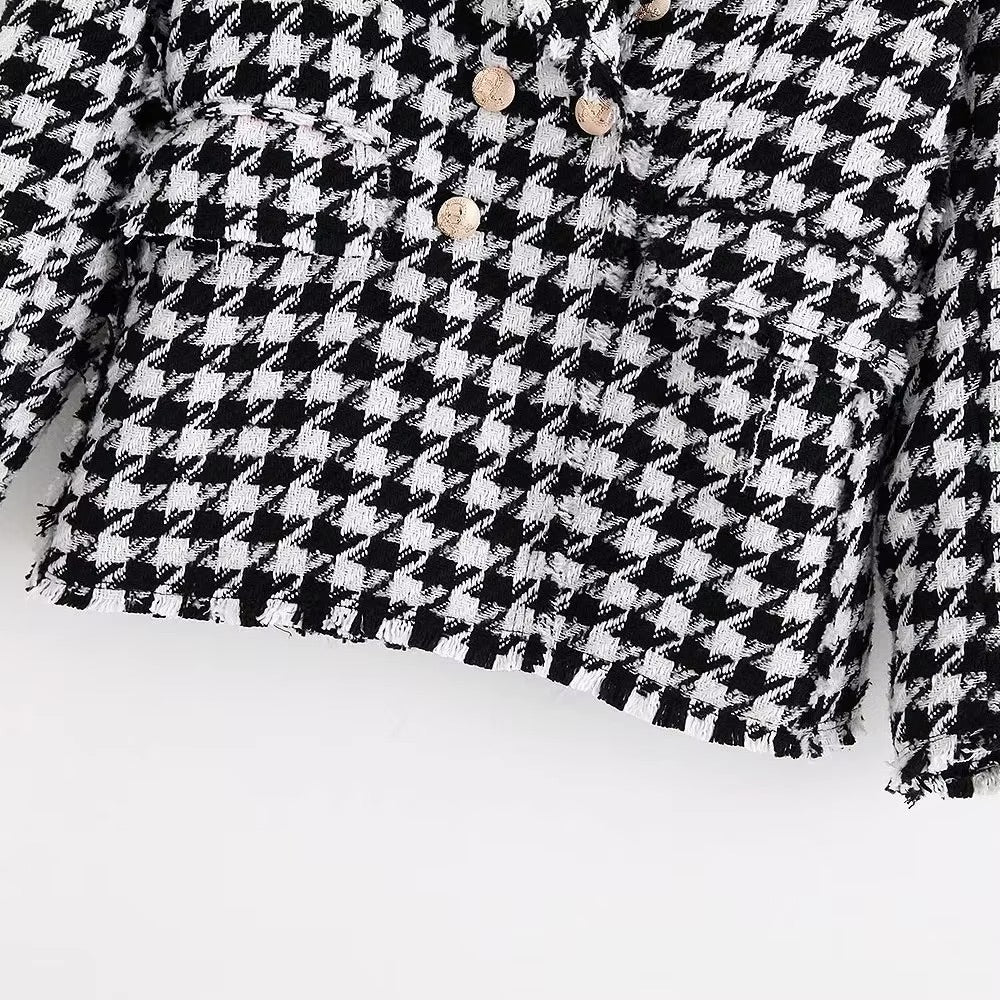 Années 70 Blazer Pied - de - poule Vintage Glamour - Ma Penderie Vintage