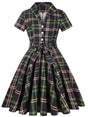 Années 40 Robe Swing À Carreaux Rétro - Ma Penderie Vintage