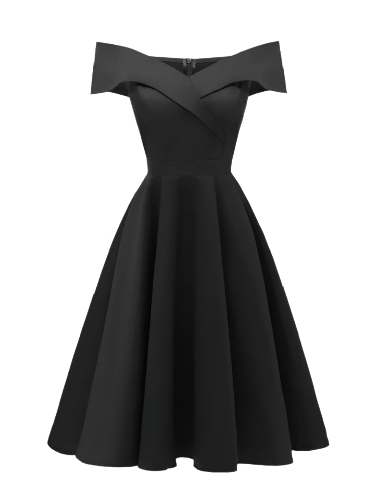 Années 50 Robe Épaules Tombantes Vintage Glamour - Ma Penderie Vintage