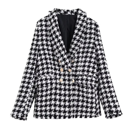 Années 70 Blazer Pied - de - poule Vintage Glamour - Ma Penderie Vintage