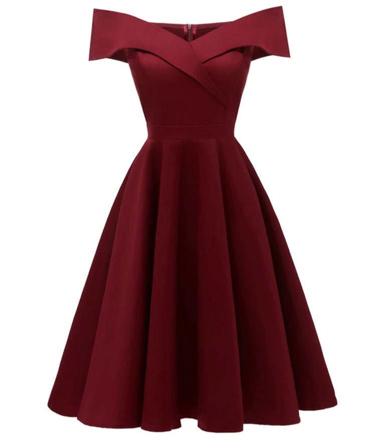 Années 50 Robe Épaules Tombantes Vintage Glamour - Ma Penderie Vintage