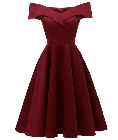 Années 50 Robe Épaules Tombantes Vintage Glamour - Ma Penderie Vintage