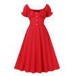 Années 50 Robe Midi Manches Volants Rome - Ma Penderie Vintage