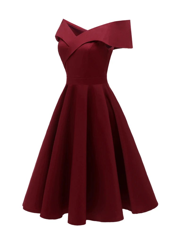 Années 50 Robe Épaules Tombantes Vintage Glamour - Ma Penderie Vintage