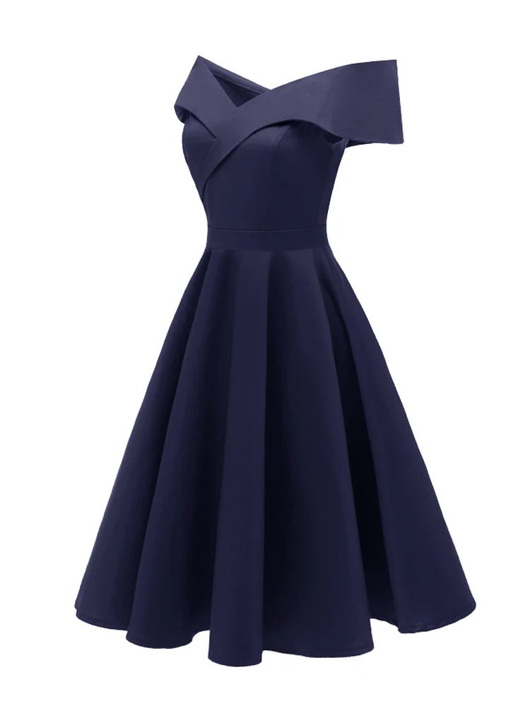 Années 50 Robe Épaules Tombantes Vintage Glamour - Ma Penderie Vintage