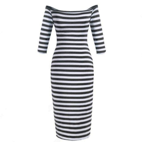 Années 60 Robe Crayon Marinière Rétro Bardot - Ma Penderie Vintage