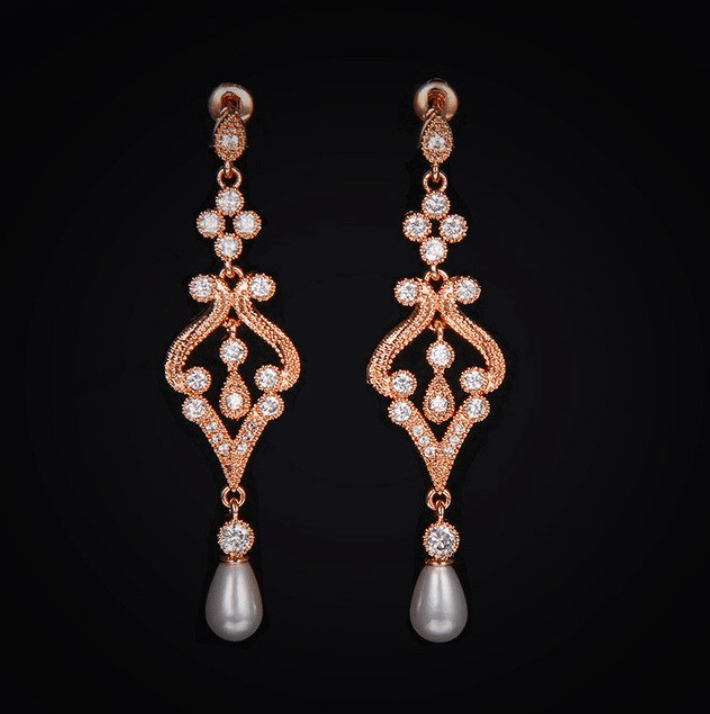 Années 20 Boucles d'oreilles Perle Art Nouveau - Ma Penderie Vintage