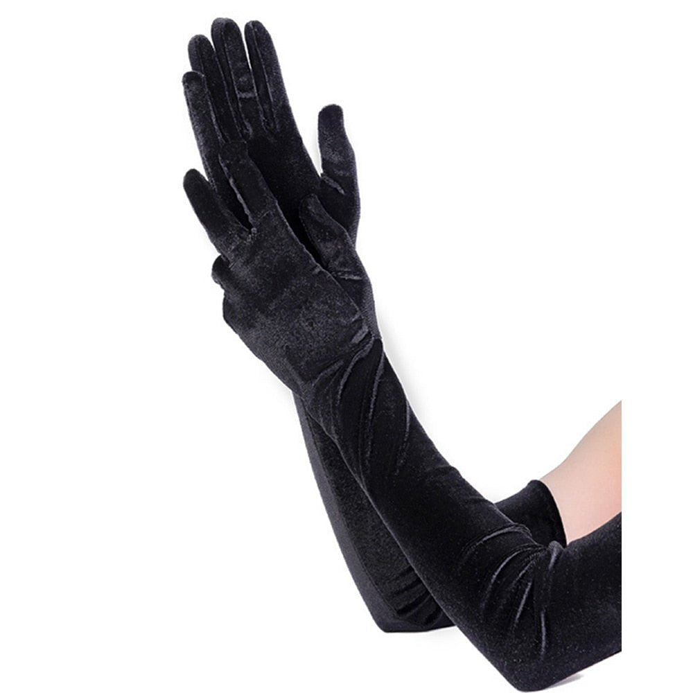 Années 50 Gants Longs Velours Glamour - Ma Penderie Vintage