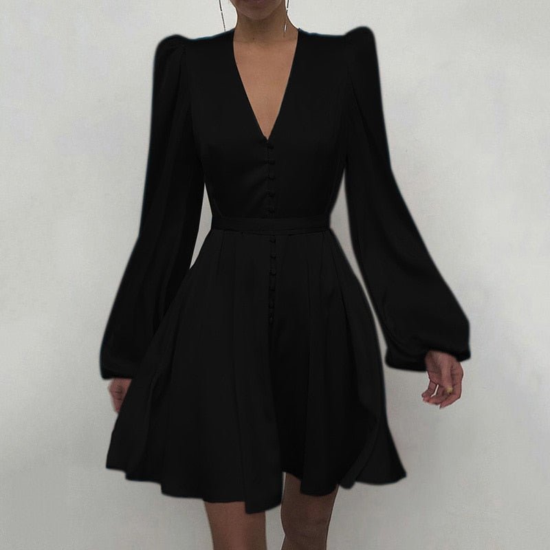 Années 70 Robe Courte Satin À Boutons - Ma Penderie Vintage