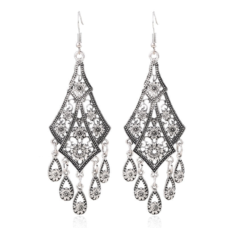 Années 20 Boucles d'Oreilles Pendantes Art Nouveau - Ma Penderie Vintage