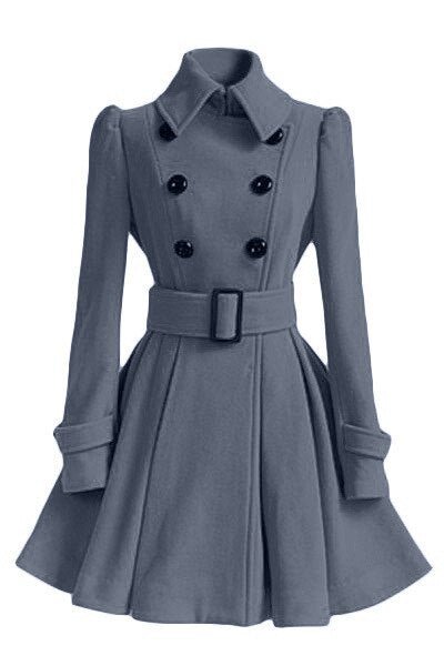 Années 60 Manteau Évasé Rétro Double Boutonnage - Ma Penderie Vintage