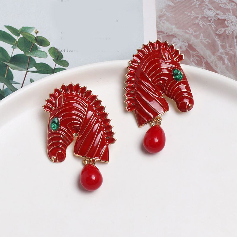Années 70 Boucles d'Oreilles Safari Rétro - Ma Penderie Vintage
