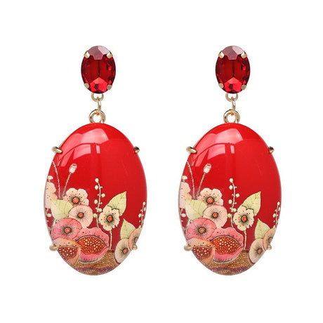Années 40 Boucles d'oreilles Fleur Orientale - Ma Penderie Vintage