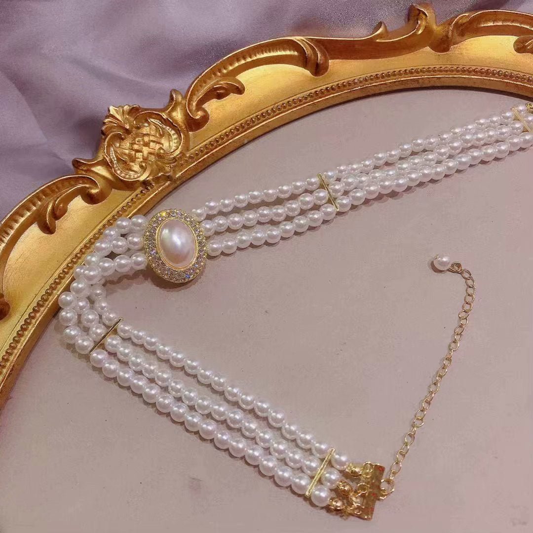 Années 80 Collier de Perles Ras De Cou Diana - Ma Penderie Vintage
