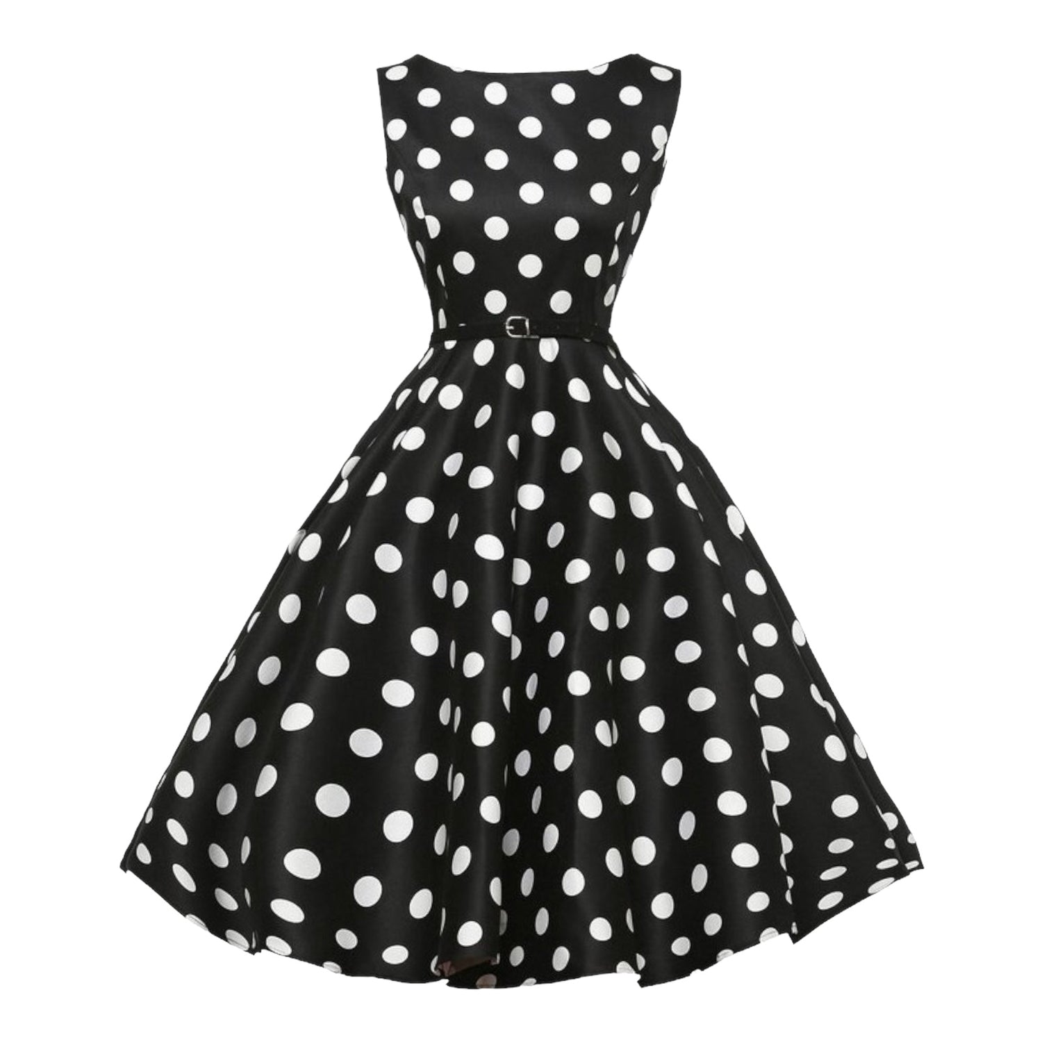 Années 50 Robe Évasée Pin Up Bettie Page Imprimé À pois - Ma Penderie Vintage