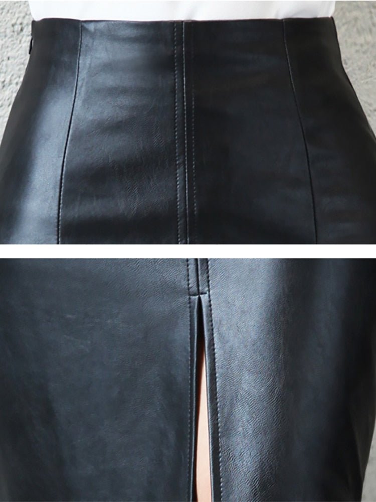 Années 50 Jupe Crayon Bettie Page Faux Cuir - Ma Penderie Vintage