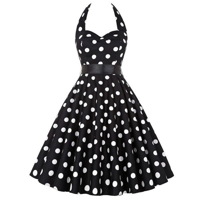 Années 50 Robe Dos Nu Pin Up Imprimée pois - Ma Penderie Vintage