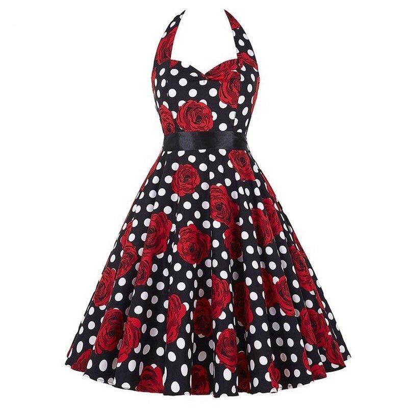 Années 50 Robe Dos Nu Pin Up Imprimée pois - Ma Penderie Vintage