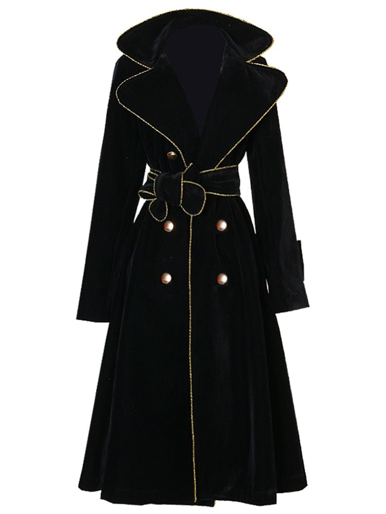 Années 70 Manteau Chic Velours Double Boutonnage - Ma Penderie Vintage