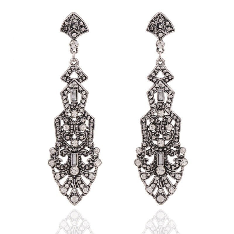 Années 20 Boucles d'Oreilles Chandelier Art Déco - Ma Penderie Vintage