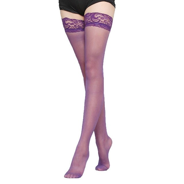 Années 50 Bas Vintage Transparent Dentelle Florale - Ma Penderie Vintage