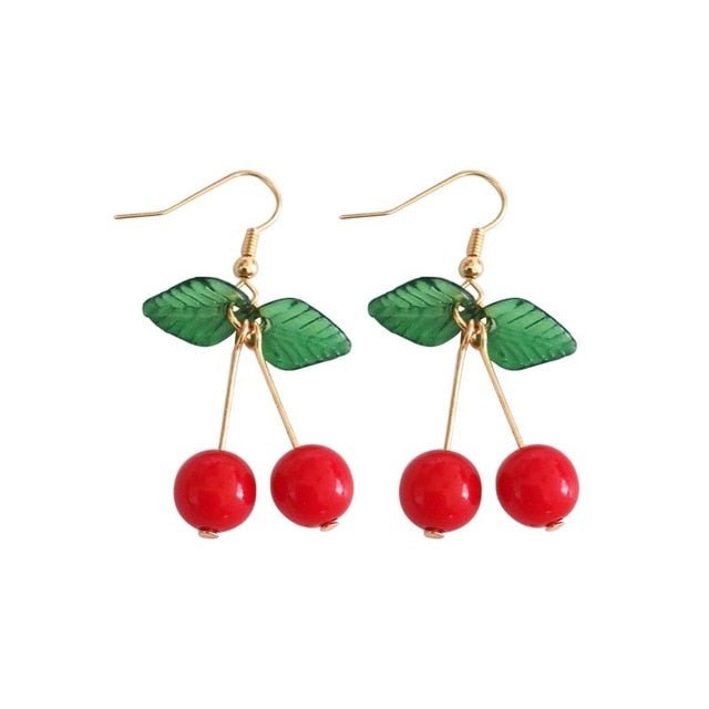 Années 40 Boucles d'Oreilles Rétro Cerise Bakélite - Ma Penderie Vintage