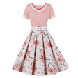 Années 60 Robe Évasée Fleurs Rock A Billy - Ma Penderie Vintage
