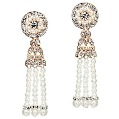 Années 20 Boucles d'Oreilles Strass Art Nouveau - Ma Penderie Vintage
