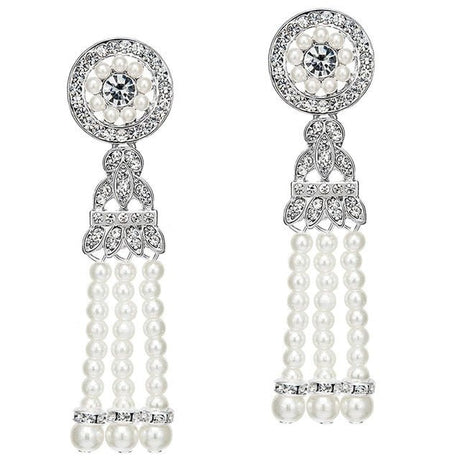 Années 20 Boucles d'Oreilles Strass Art Nouveau - Ma Penderie Vintage