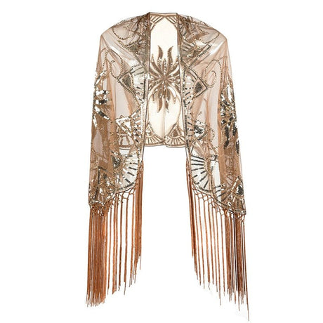 Années 20 Écharpe Châle Art Déco Sequin Gatsby - Ma Penderie Vintage