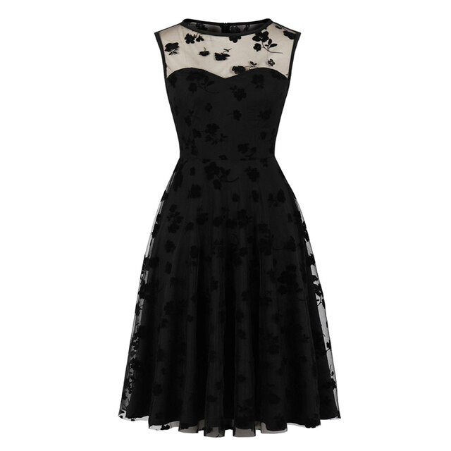 Années 50 Robe Trapèze Velours Pin Up Dita - Ma Penderie Vintage