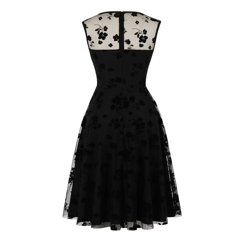Années 50 Robe Trapèze Velours Pin Up Dita - Ma Penderie Vintage