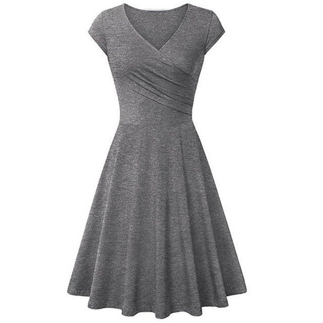 Années 60 Robe Évasée Col V Rétro - Ma Penderie Vintage