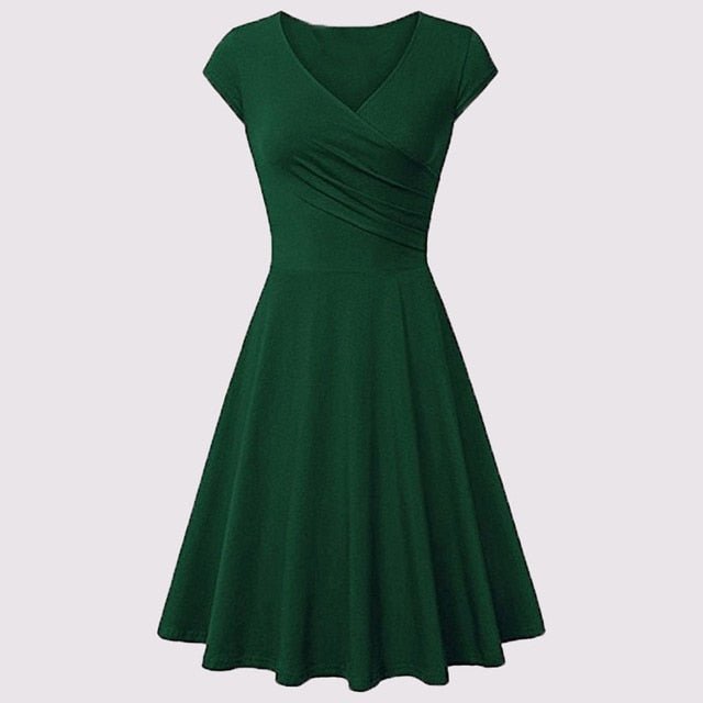 Années 60 Robe Évasée Col V Rétro - Ma Penderie Vintage